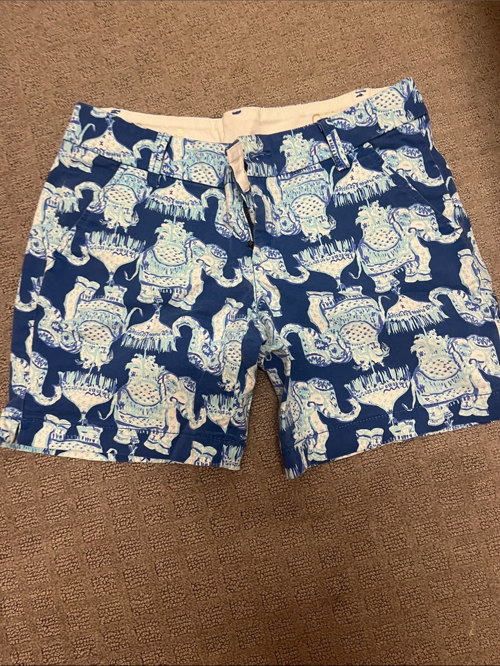 Lilly Pulitzer Navy Blue Elephant Shorts